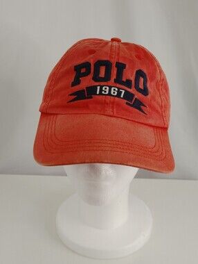 Polo Ralph Lauren Red 1967 Spellout Faded Cotton Baseball Cap One Size